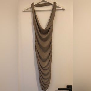 Pull & Bear Gold Cowl Neck Dress